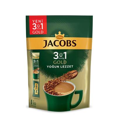 Jacobs Gold 3'ü 1 Arada Yoğun Lezzet Paket 10 x 18 G - Jacobs