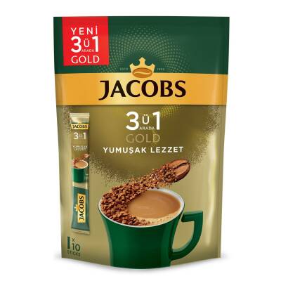 Jacobs Gold 3'ü 1 Arada Yumuşak Lezzet Paket 10 x 18 G - Jacobs