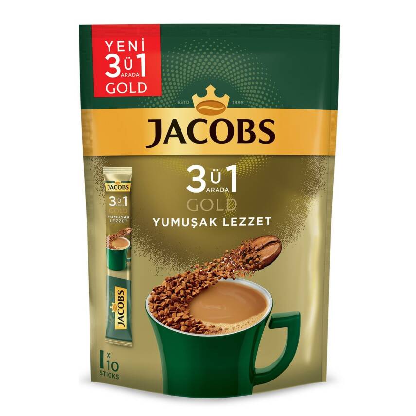 Jacobs Gold 3'ü 1 Arada Yumuşak Lezzet Paket 10 x 18 G - 1