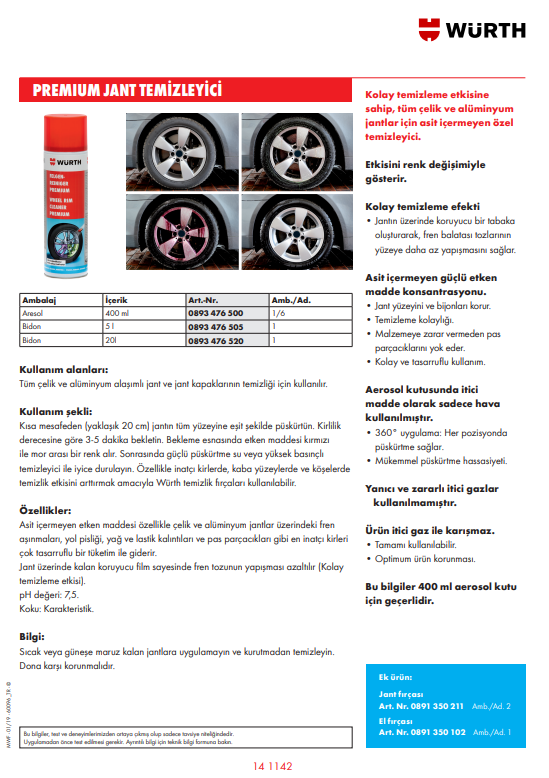 Jant Temizleyici Premium 400ML - 10