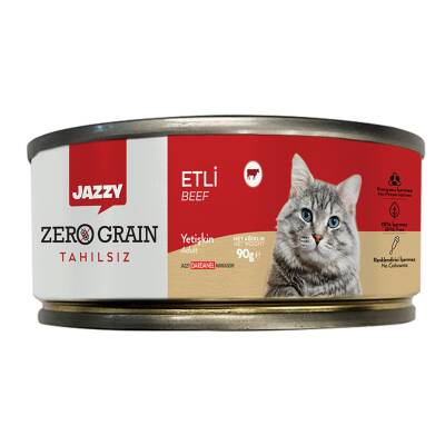 Jazzy Zero Grain Kedi Maması Etli 90 G - Jazzy
