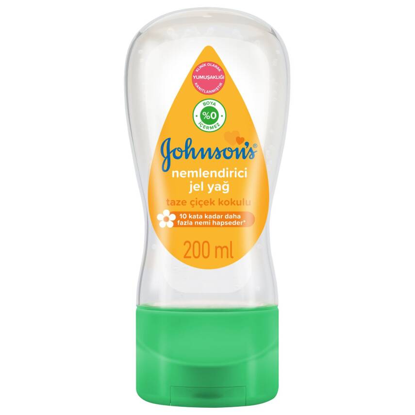 Johnson’s Nemlendirici Jel Yağ, Taze Çiçek Kokulu, Dermatolojik Olarak Test Edilmiş Nemlendirici Jel, 200ml - 1