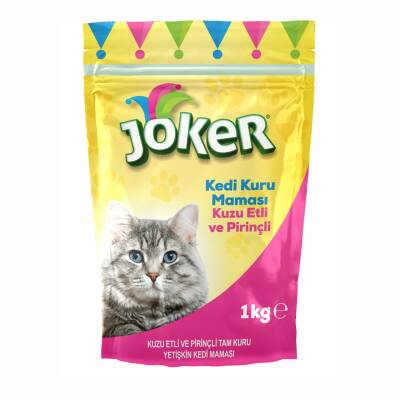 Joker Kuzu Etli Pirinçli Tam Kuru Yetişkin Kedi Maması 1 Kg - Joker