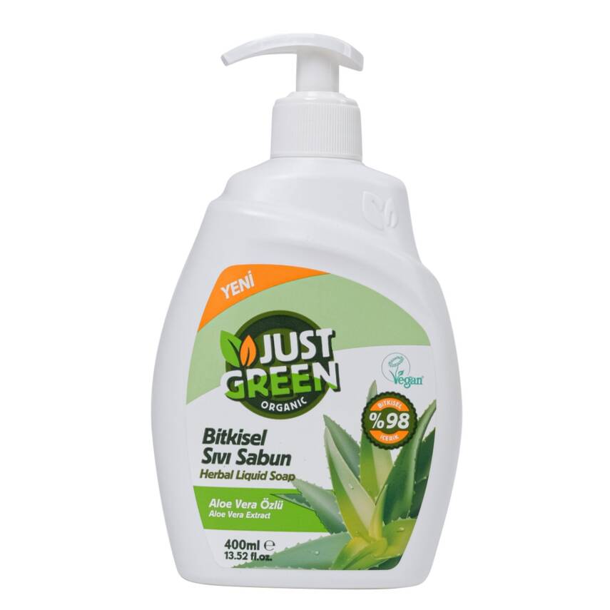 Just Green Organic Aloe Veralı Sıvı Sabun 400 Ml - 1