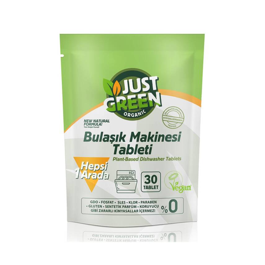 Just Green Organic Bulaşık Makinesi Tableti 30'Lu 480 G - 1