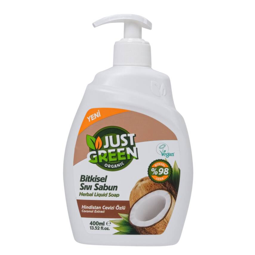 Just Green Organic Hindistan Cevizli Sıvı Sabun 400 Ml - 1