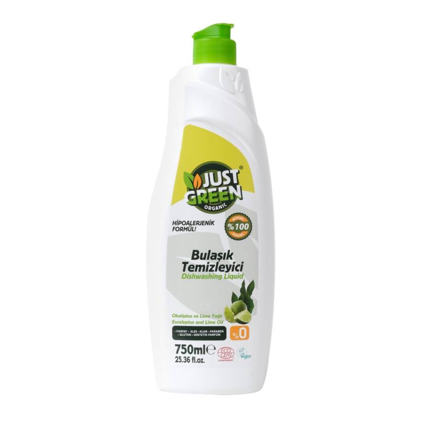 Just Green Organik Bulaşık Temizleyici Okaliptus Lime 750Ml - 1