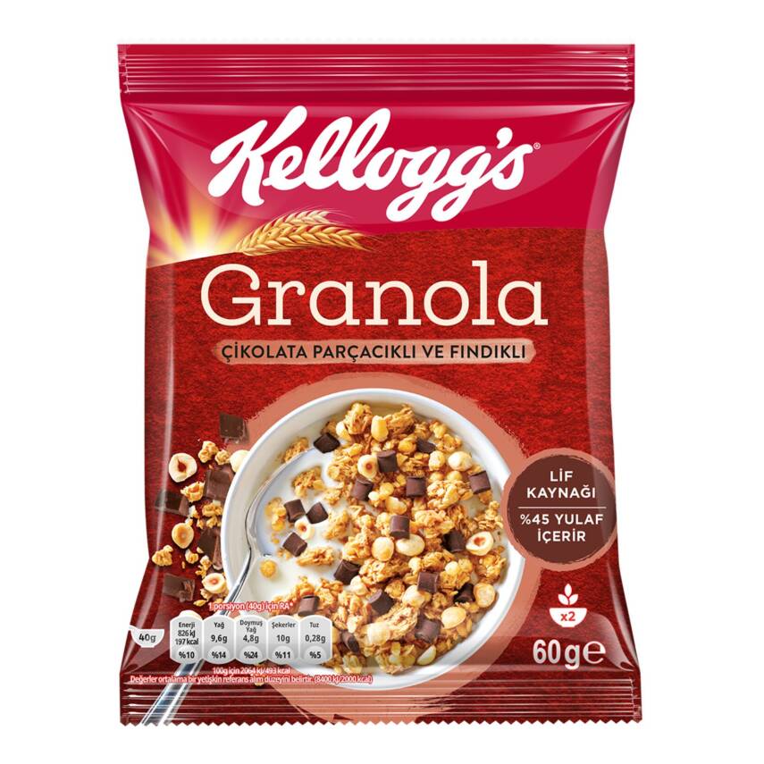 Kellogg's Granola Çikolata Parçacıklı & Fındıklı 60 G - 1