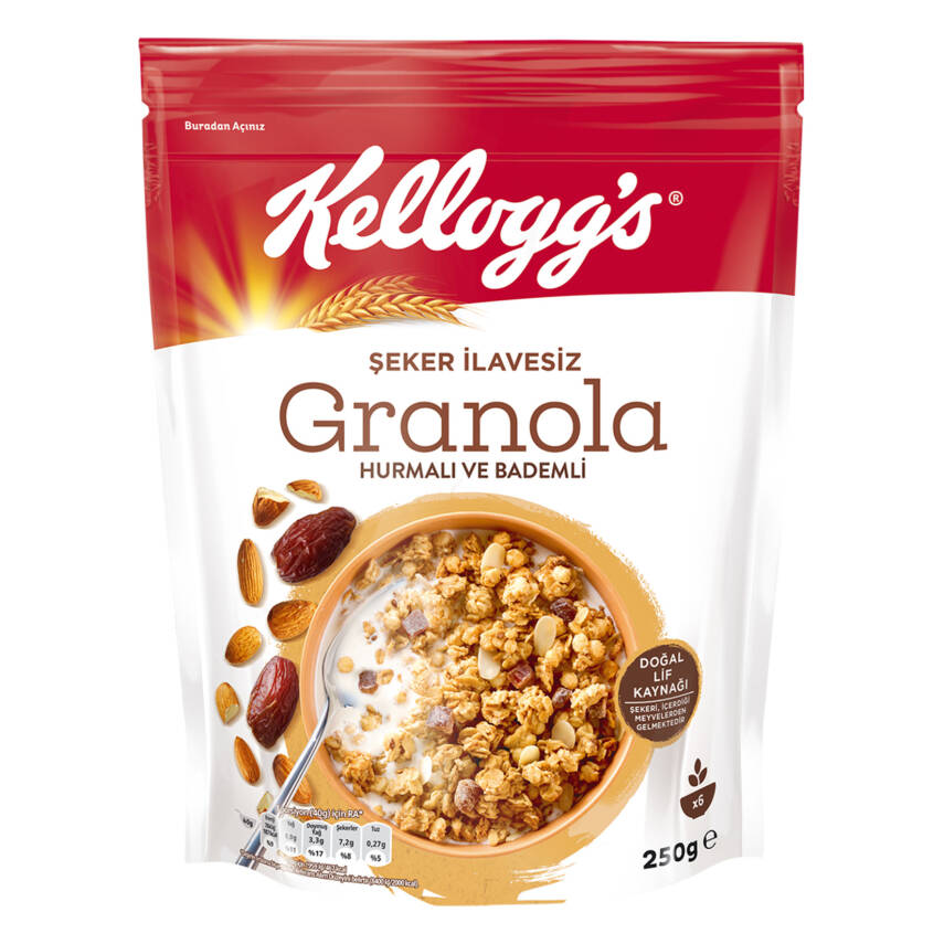 Kellogg's İlave Şekersiz Granola Hurmalı ve Bademli 250 G - 1