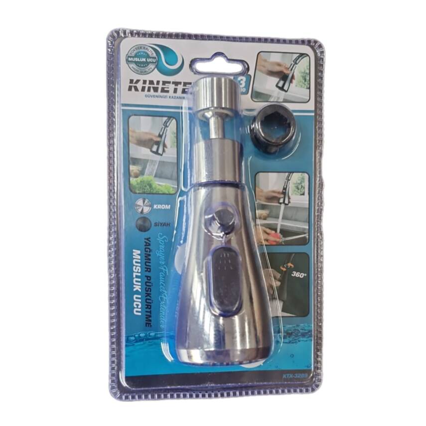 Kinetex Konik Musluk Başlığı 3 Fonksiyonlu - 1
