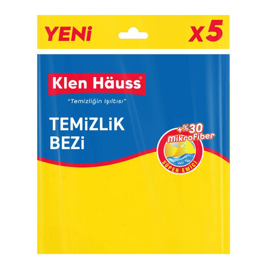 Klen Hauss %30 Mikrofiber Temizlik Bezi 5'li - 1