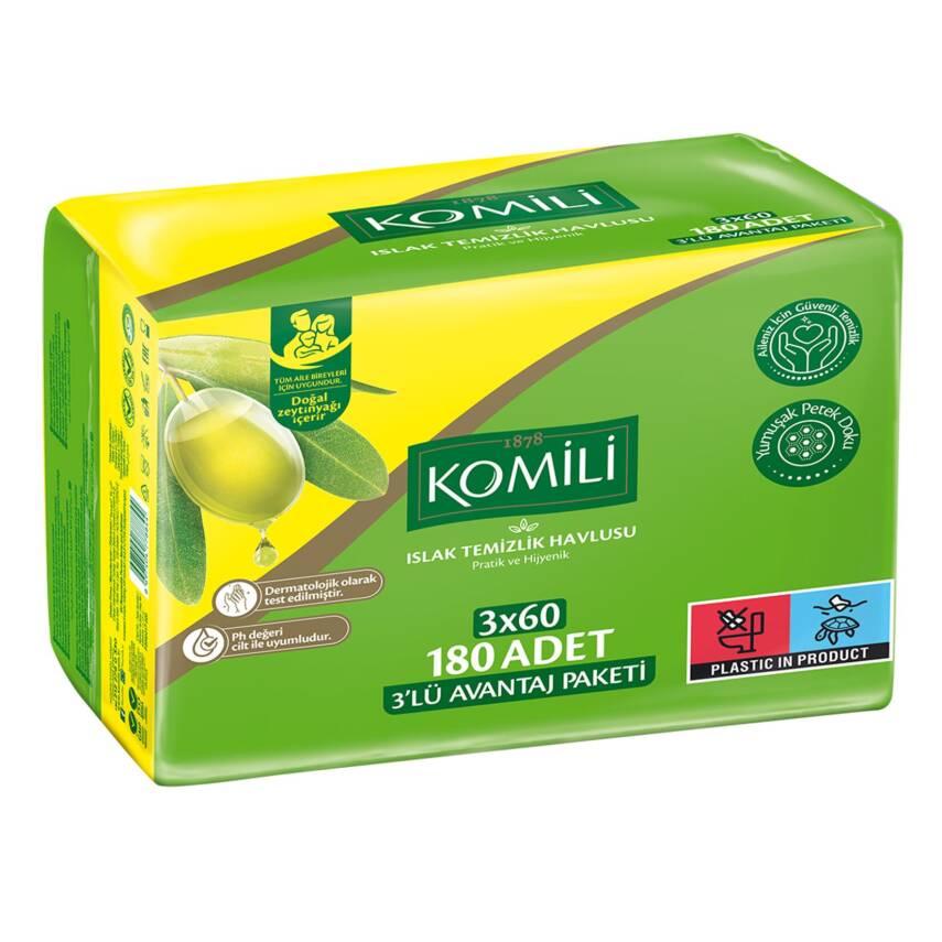 Komili Islak Havlu 3 x 60 Adet - 1