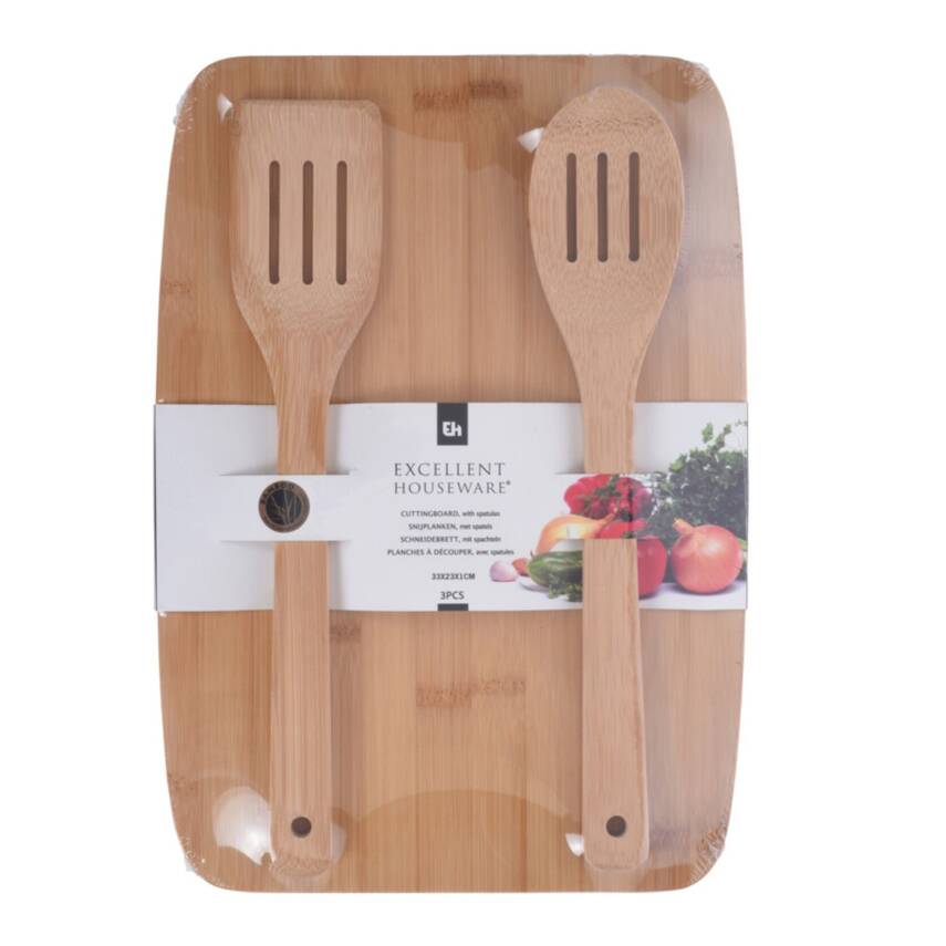 Koopman Ahşap Kaşıklı Kesim Panosu Seti - 1