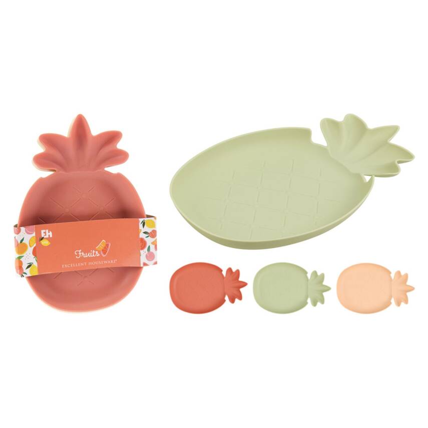 Koopman Plastik Tabak Fruit 3 Parça 24 x 15 x 2 Cm - 1