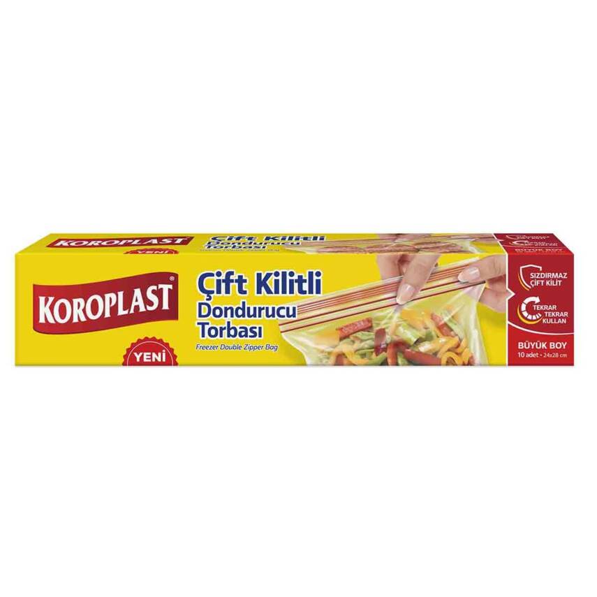 Koroplast Çift Kilitli Dondurucu Torbası Büyük 10'lu - 1