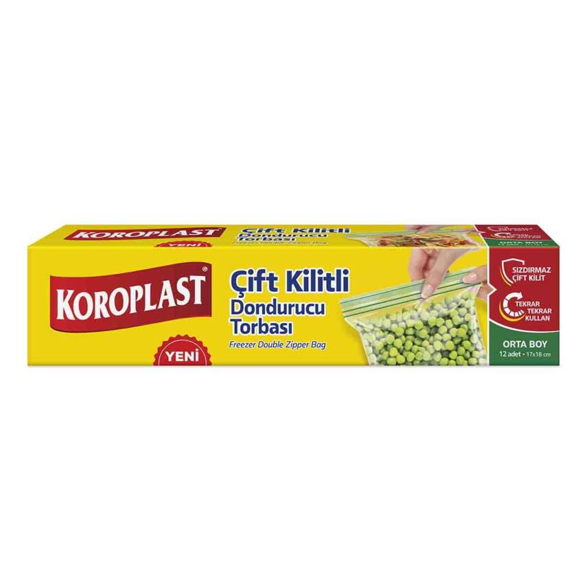 Koroplast Çift Kilitli Dondurucu Torbası Orta 12'li - 1