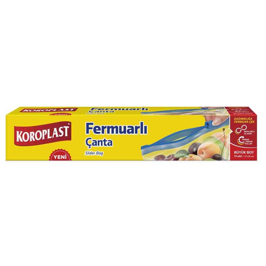 Koroplast Fermuarlı Çanta Büyük Boy 10'lu - 1