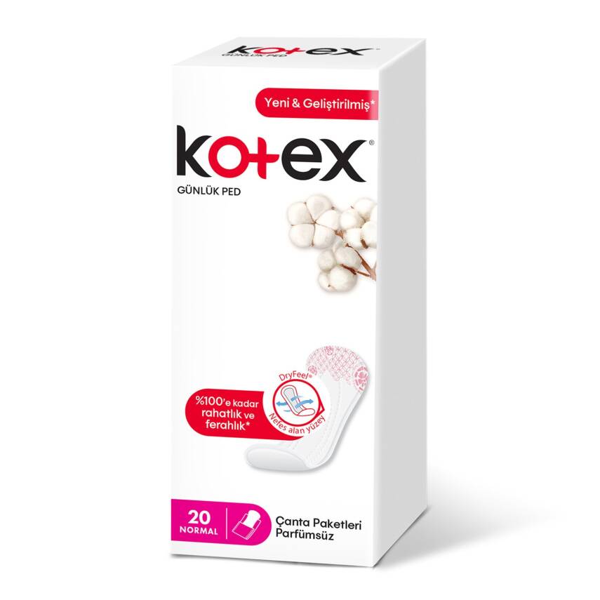 Kotex Günlük Ped Normal Tekli Paket 20 Ped - 1
