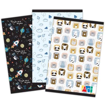 Kulınart Kk Tel Dikişli Desenli Defter A4 60 Yaprak Çizgili - Kulinart