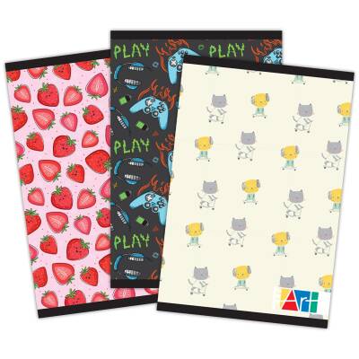 Kulinart Kk Tel Dikişli Desenli Defter A4 60 Yaprak - Kulinart