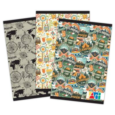 Kulınart Kk Tel Dikişli Desenli Defter A4 80 Yaprak Çizgili - Kulinart