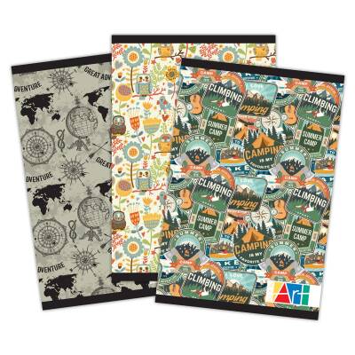 Kulınart Kk Tel Dikişli Desenli Defter A4 80 Yaprak Kareli - Kulinart