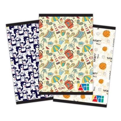 Kulinart Kk Tel Dikişli Desenli Defter A4 96 Yaprak Kareli - Kulinart