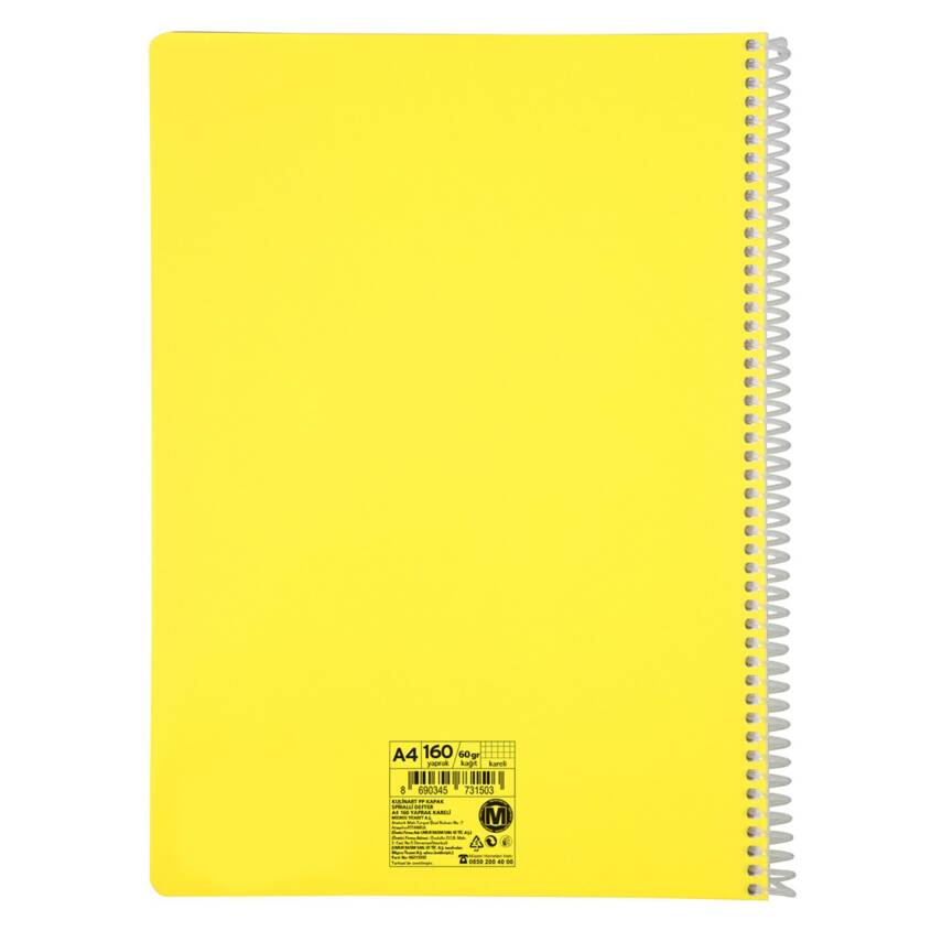 Kulinart Spiralli Pp Kapak Kareli Defter 160 Yaprak - 1