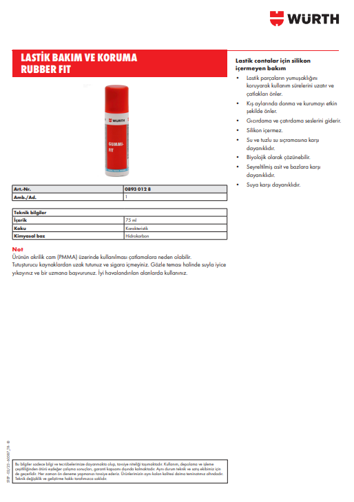 Lastik Bakım ve Koruma 75 ML - 2