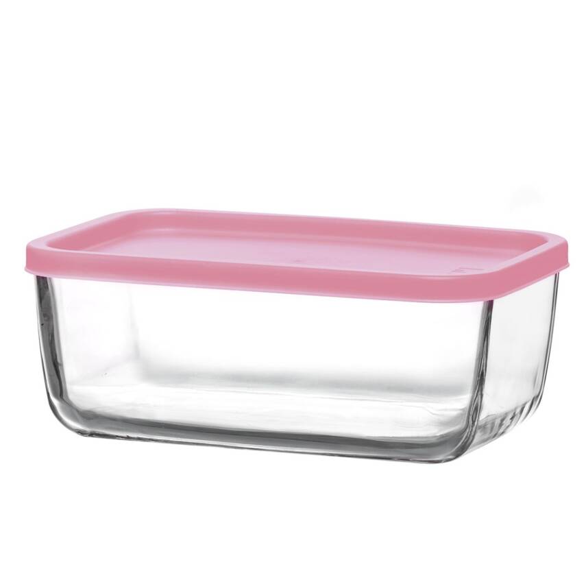 Lav Cube Pembe / Lila Kapaklı Saklama Kabı 18 Cm 1170 Cc - 1