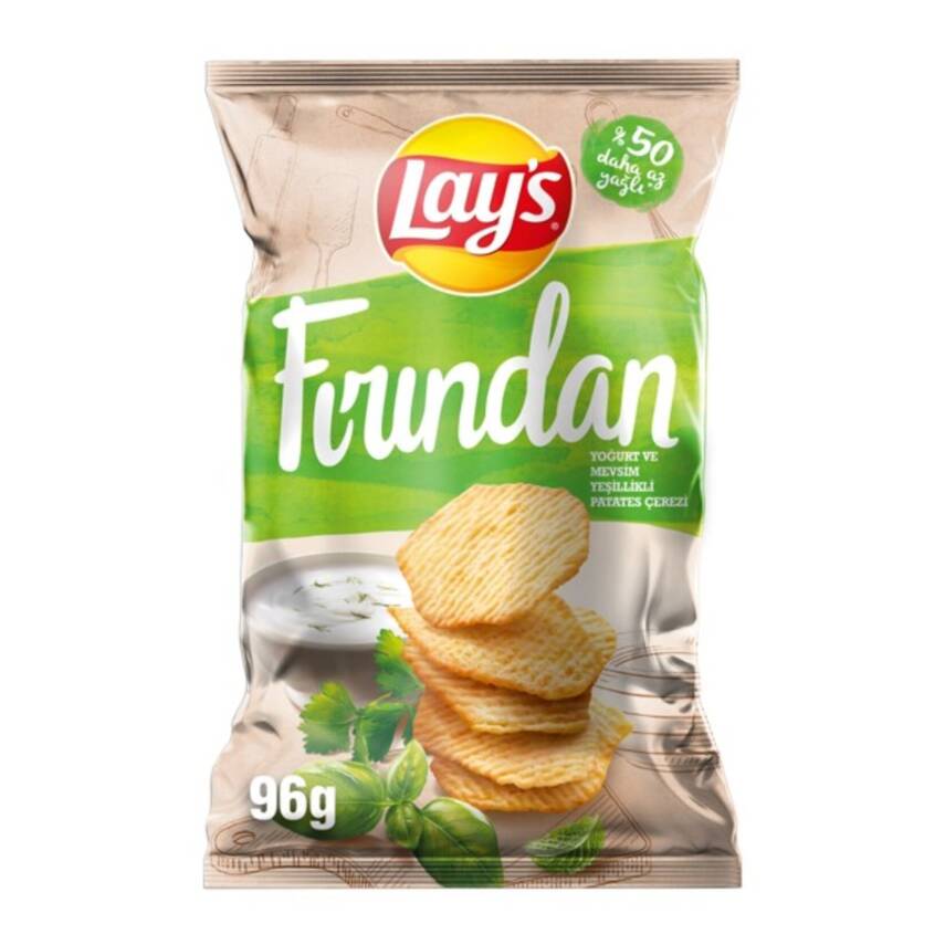 Lay's Fırından Yoğurt Mevsim Yeşillikleri Patates Cipsi Süper Boy 96 G - 1