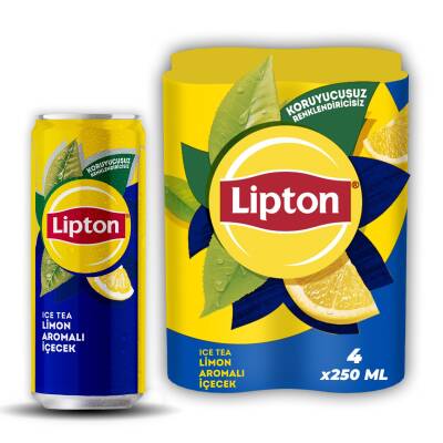 Lipton Ice Tea Limon Aromalı Soğuk Çay Kutu 4 x 250 Ml - Lipton