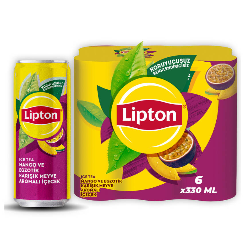 Lipton Ice Tea Mango Aromalı Soğuk Çay Kutu 6 x 330 Ml - 1
