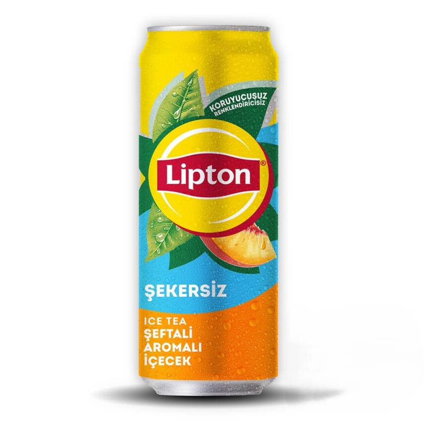 Lipton Ice Tea Şekersiz Şeftali Aromalı Soğuk Çay Kutu 330 Ml - 1