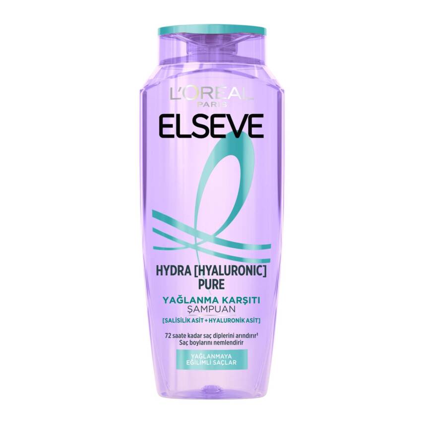 L'Oréal Paris Elseve Hydra [Hyaluronic] Pure Salisilik Asit İçeren Yağlanma Karşıtı Arındırıcı Şampuan 300 Ml - 1
