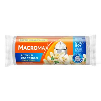 Macromax Büzgülü Orta Boy Çöp Torbası Vanilya 30'lu - Macromax