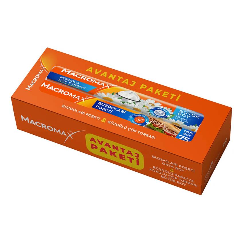 Macromax Çöp Torbası Büyük 10'lu + Buzdolabı Poşeti Orta 75'li - 1