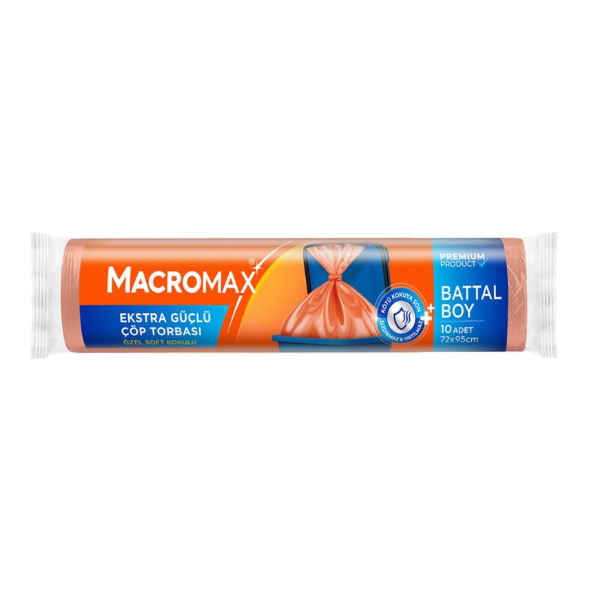 Macromax Extra Güçlü Çöp Torbası Battal Boy 10 Adet - 1