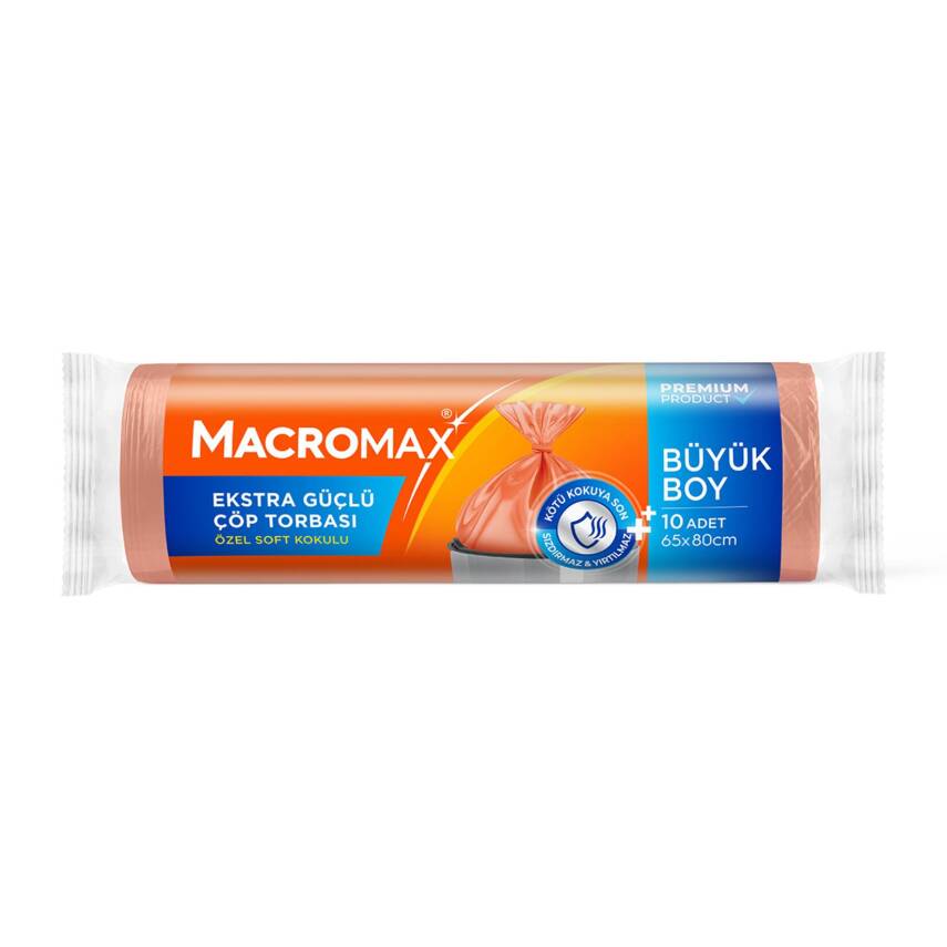 Macromax Extra Güçlü Çöp Torbası Büyük Boy 10'lu - 1