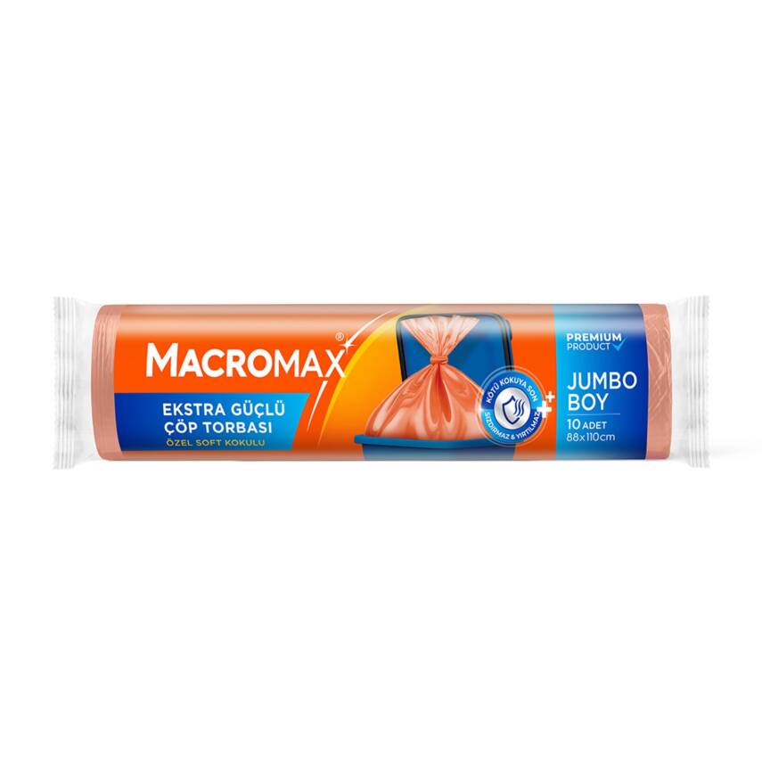 Macromax Extra Güçlü Çöp Torbası Jumbo Boy 10 Adet - 1