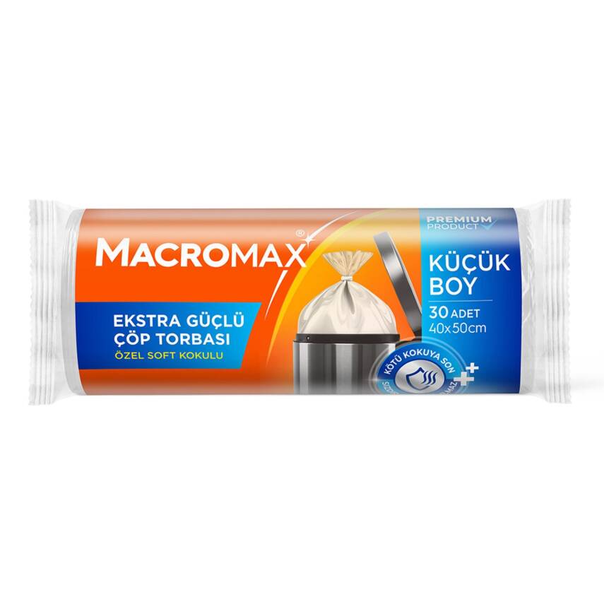 Macromax Extra Güçlü Çöp Torbası Küçük Boy 30'lu - 1