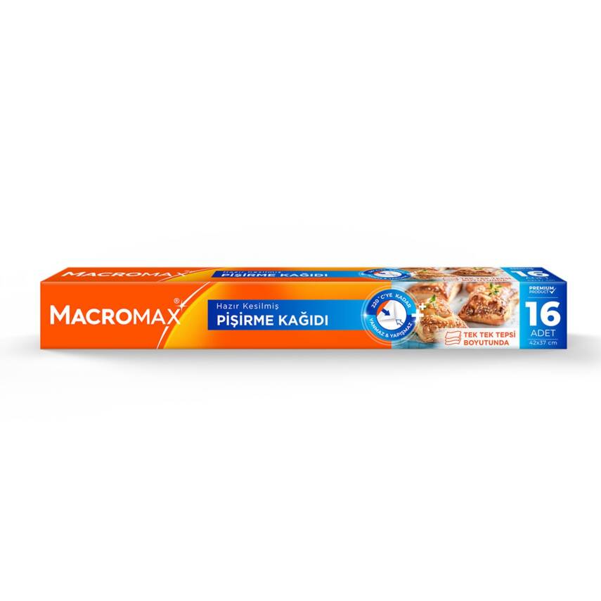 Macromax Hazır Kesilmiş Yağlı Pişirme Kağıdı 16 Adet - 1