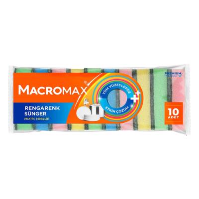 Macromax Rengarenk Sünger 10'lu Paket - Macromax