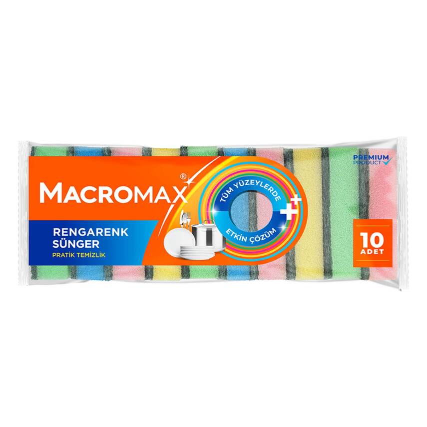 Macromax Rengarenk Sünger 10'lu Paket - 1