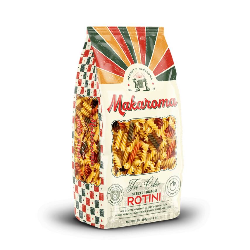 Makaroma Tri Color Sebzeli Burgu Rotini Makarna 350 G - 1