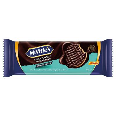 McVitie's Bitter Çikolata Kaplı Şeker İlavesiz Tam Buğday Bisküvi 150 G - McVitie's