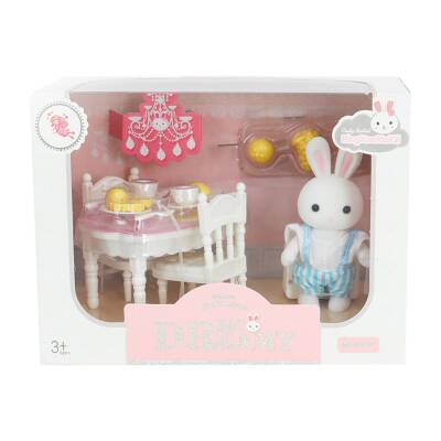 Mega Bay Dreamy Mini Tavşan - Aksesuarlı Yemek Masası - Mega