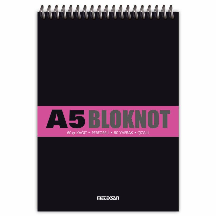 Meteksan A5 80 Yaprak Çizgili Spiralli Bloknot - 1