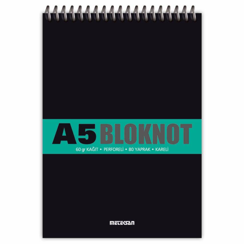 Meteksan A5 80 Yaprak Kareli Spiralli Bloknot - 1