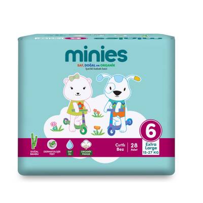 Minies Bebek Bezi Extra Large 6 Beden 15-27 Kg 28'li - Minies